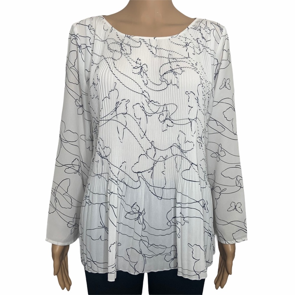 Ann Taylor Long Sleeve Blouse Boat Neck